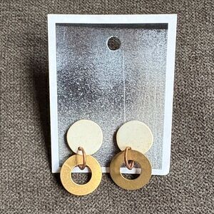 Chic Gold and Cream Circle Earrings
